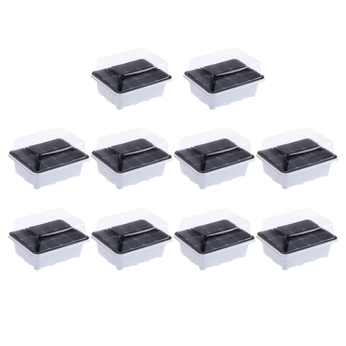 Excefore pack of 10 seed sprouting trays - germination trays - planting seedling trays - crop cultivation trays - healthy wheat grower (12 germination boxes)