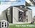 AMERLIFE 10x16x7 FT Outdoor Storage Shed with 2 Transparent Panels, Metal Garden Shed with Hinged Double Doors, 4 Windows & 4 Vents, Reinforced Steel Frame for Backyard, Garden, Dark Gray