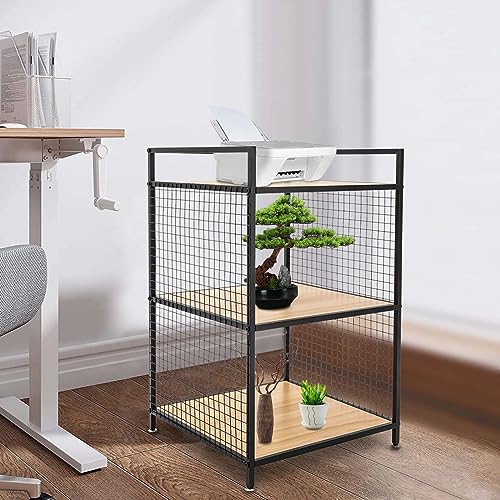 Silencear 3-Tier Shelving Unit, Metal Small Bookshelf, Rustic Wood Storage Shelf with Metal Frame, Storage Organizer for Living Room, Bedroom, Office, Kitchen, 21.3" x 21.3"x 34.6" by Silencear - Used condition - Image 6