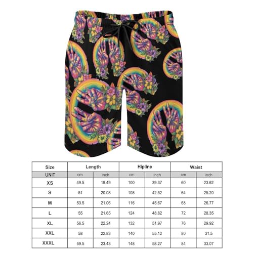 Tie Dye Peace Sign Men's Swim Trunks Quick Dry Board Shorts Hawaiian Beach Shorts With Pocket2