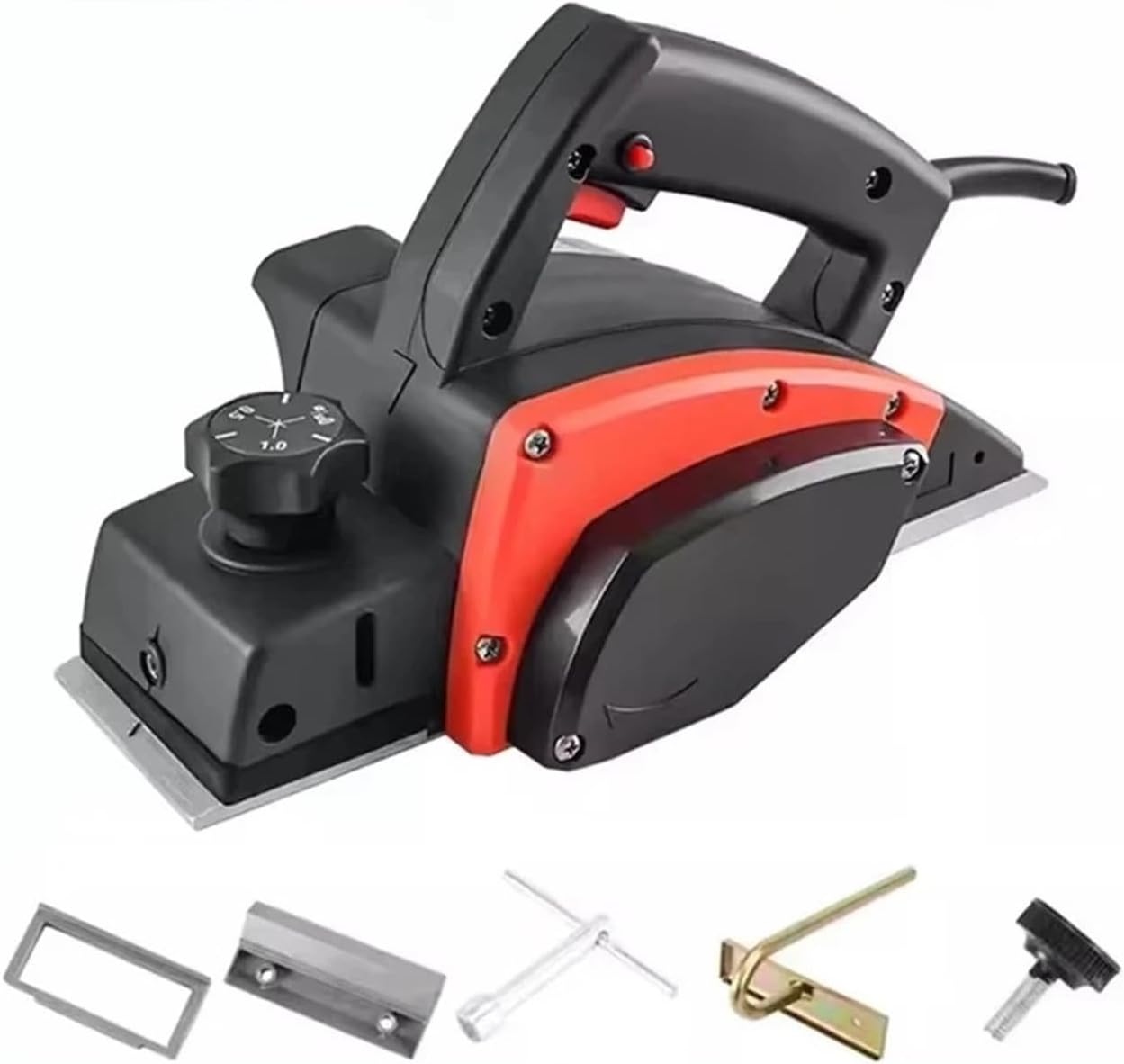 Handheld Electric Planer Cordless Wood Planing Mac 220V High Power Electric Trimming Machine Engraving Machine Woodworking Electric Planer Woodworking Milling Machine Engraving(30T)