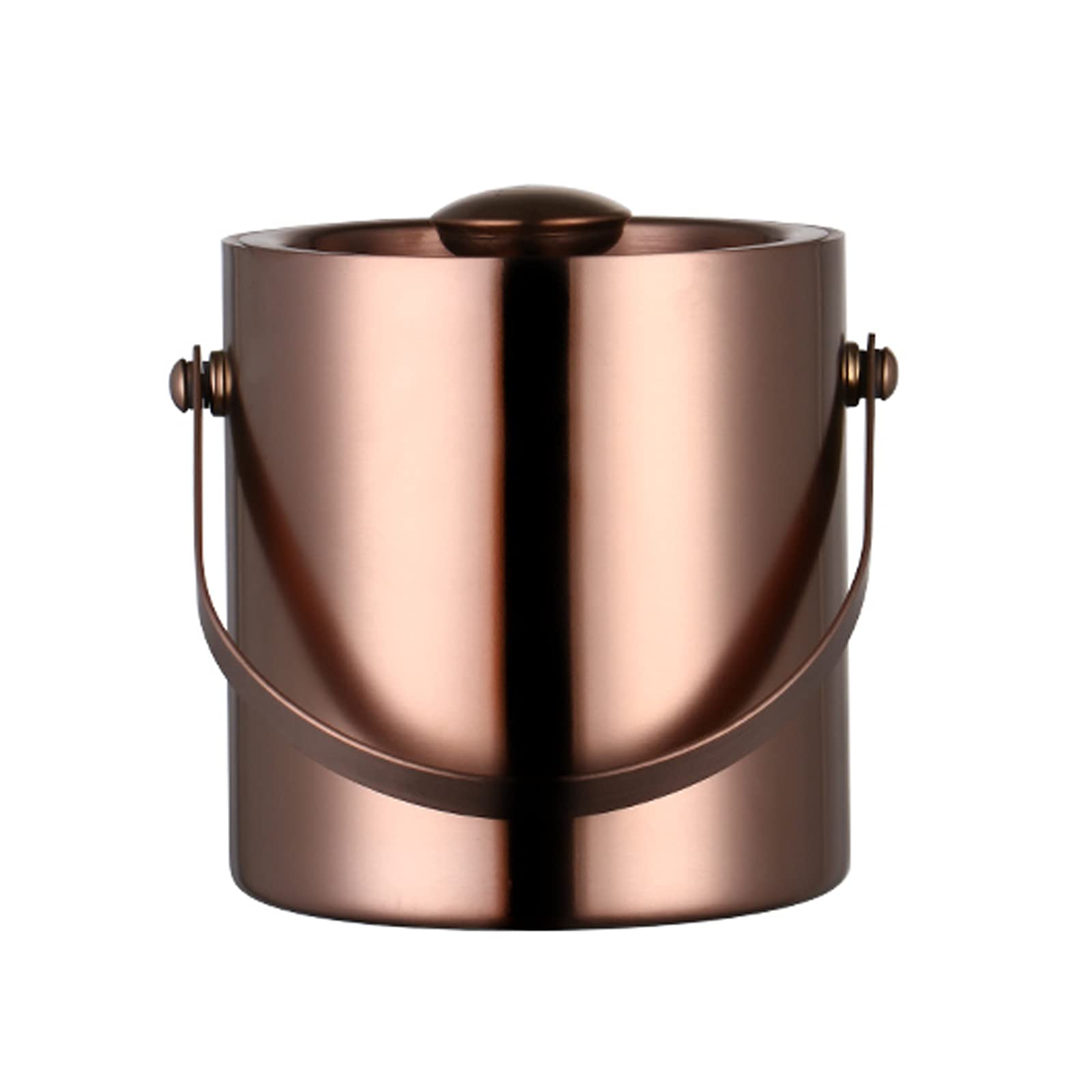Eiskübel Edelstahl Eiseimer Eisbehälter Für Eiswürfel U. Früchte Ideal Für Party U. Hochzeit Für Besonders Lange Kühlung, Ideal Für Party U. Hochzeit 2L Roségold