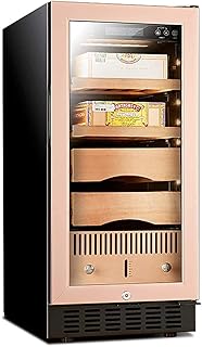Cigar Cabinet Cigar Humidor Countertop Cigar Cooler - Freestanding Compact Mini Cigar Cooler 400 Cigars Capacity, Digital Control, Glass Door Cigar Humidor Humidifier