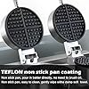 110V 2600W Commercial Double Waffle Maker,Non-Stick Commercial Waffle Baker,Stainless Steel Belgian Waffle Iron for Restaurant Party Food Stall, Bakery Snack Bar Family
