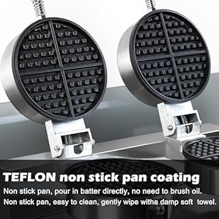 110V 2600W Commercial Double Waffle Maker,Non-Stick Commercial Waffle Baker,Stainless Steel Belgian Waffle Iron for Restaurant Party Food Stall, Bakery Snack Bar Family