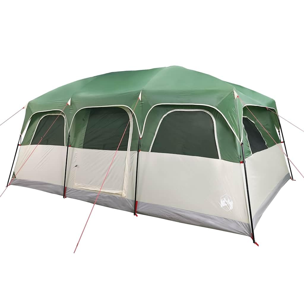 Familienzelt für Personen Grau und Orange, wasserdichtes Campingzelt aus 185T Polyester mit PU-Beschichtung, E-Anschlüsse, Fenster, x x 228/, für Outdoor und Reise