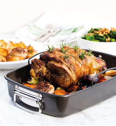 MasterClass Deep Roasting Tin with Rack, Roasting Dish for Oven and Hob, Heavy Duty, Rust Resistant with PTFE, PFOA and BPA Free Non Stick, Dishwasher Safe, 2-Year Guarantee, 4x28cm - Image 4