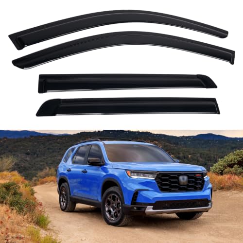 Image of Pilot Rain Guards - Window Visors for Honda Pilot 2023-2026, Out-Channel Side Window Rain Guards for Pilot, 4PCS, Black, Car Accessories