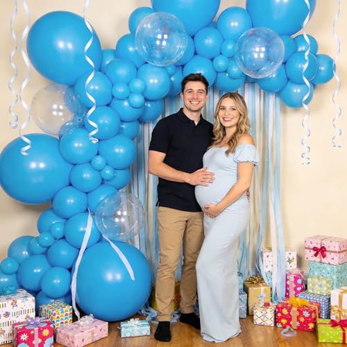 Image of 32Pcs Blue Big Balloons 18 Inch, Round Large Latex Party Balloons for Birthday Wedding Decorations. (light blue)