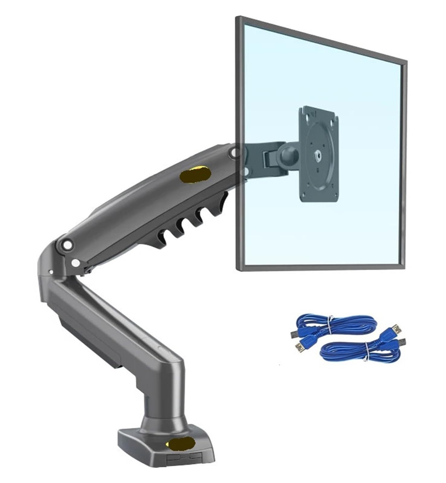 Ressort à gaz F80 pour moniteur 17-30 pouces support de bureau anthracite avec ports USB