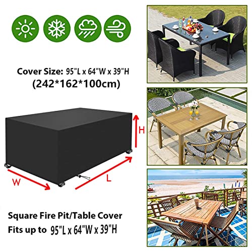 Housse table de jardin indéchirable bâche imperméable et anti-UV 600D - 6
