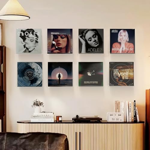 Étagères flottantes pour disques vinyles support mural acrylique transparent cadre photo - 3
