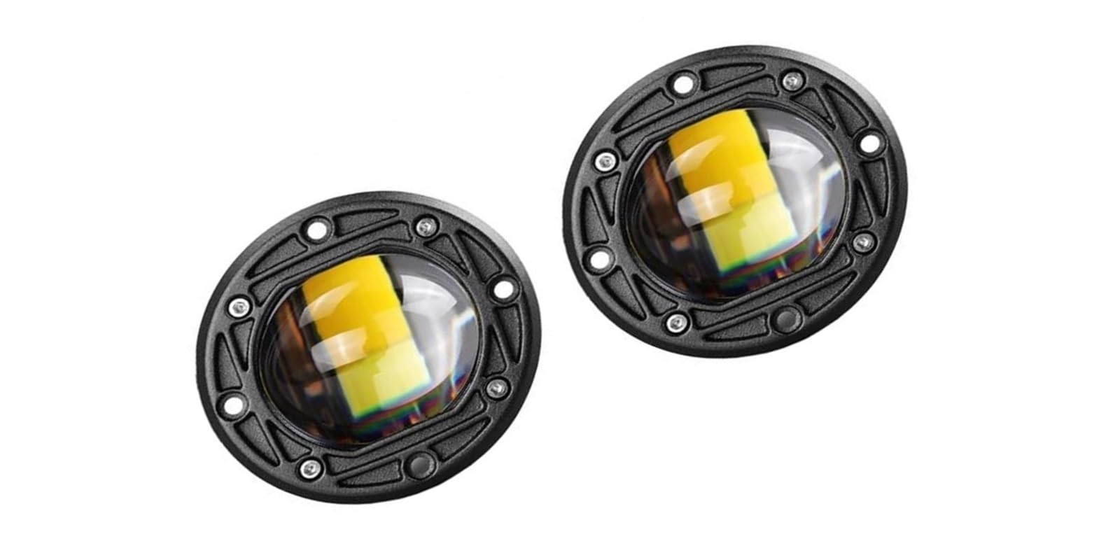 FRENO TRASERA LED Lámpara de trabajo LED empotrada para coche luz de marcha atrás parachoques trasero 12/24 V para Ford 4x4 todoterreno ATV camión(2pcs Round Light)