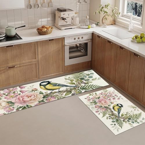 Alfombras de cocina lavables con peonías para decorar tu comedor y pasillo 3