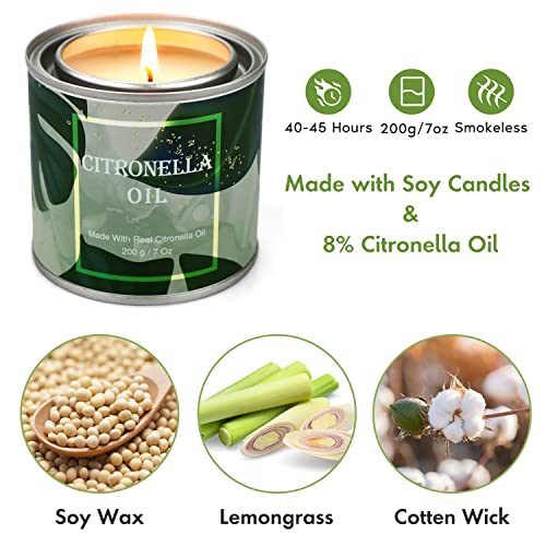 Citronella Candles Outdoor, 4 Pack 28Oz Citronella Candles Outdoor Indoor, Suit For Candles For Home Scented, Fresh Citronella Oil For Bedroom Kitchen Garden Patio Balcony Indoor Outdoor #TOP1
