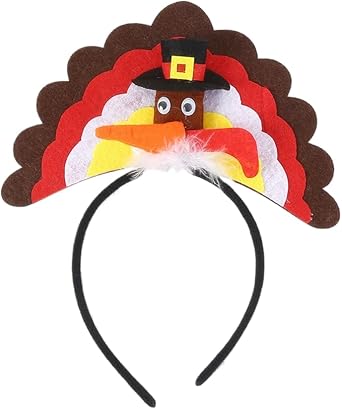 Turkey Headbands for Thanksgiving Turkey hairband Holiday Funny Hats Costume Party Dress Up