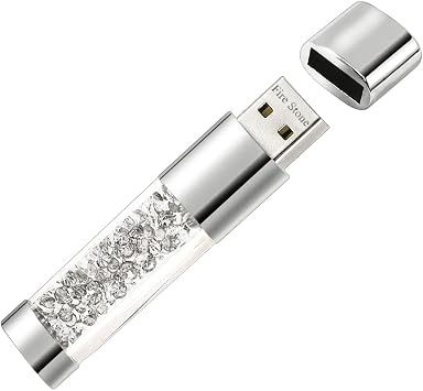 Lovely Diamond USB 2.0 Flash Drive Data Storage Memory Stick USB Stick Pendrive Gift 16GB, White