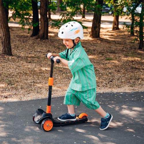 Lionelo Timmy - Monopattino Per Bambini Da 3 Anni Fino A 50 Kg, Monopattino A Tre Ruote Con Regolazione In Altezza, Piattaforma Antiscivolo, Freno, Ruote E Piattaforma Led (Nero, Timmy) - 2