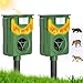 Produktbild Glovios 2 Stück Katzenschreck Marderschreck Ultraschall Marderabwehr für Garten Garage Solar UBS LED Katzenabwehr wasserdicht Flammenlampe wirksam gegen Ratten Marder Wildschwein Waschbare Dachs Vögel