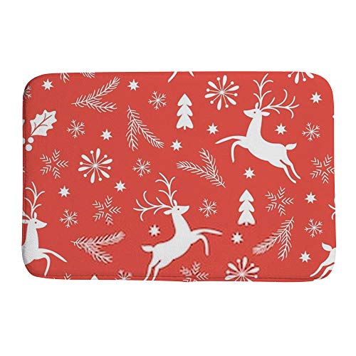 Paillasson de Noël cerf rouge fini les sols sales et les glissades grâce au velours antidérapant