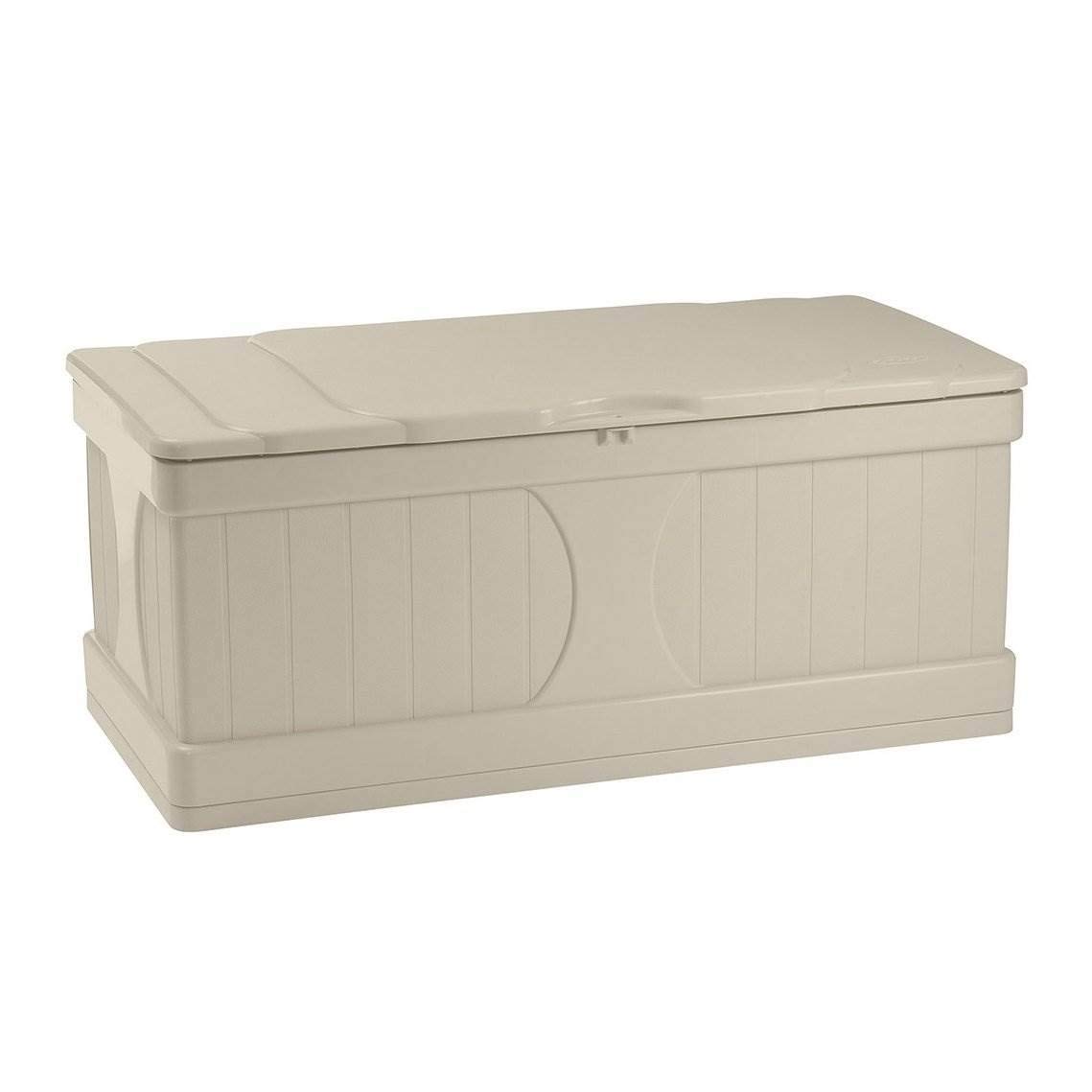 Suncast Indoor Outdoor 99 Gallon Large Deck Box Taupe Desertcart