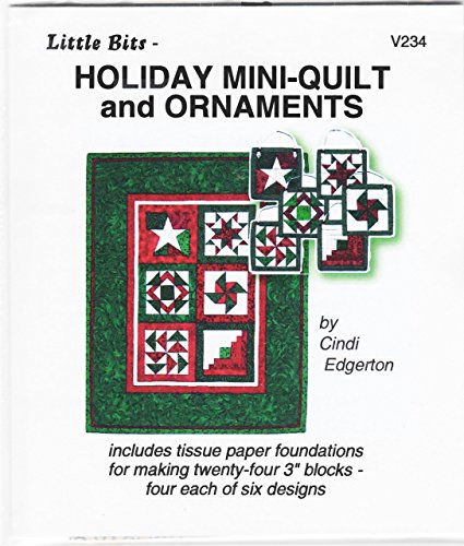 Foundation Paper Piecing Holiday Mini-Quilt and Ornaments Pattern - 24 3" Blocks - 4 Each of 6 Designs