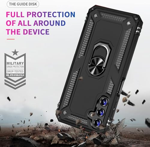 Image of Vaki for Samsung Galaxy S24 FE Case with Screen Protector, Military Grade Rugged Shockproof Galaxy S24 FE 5G Heavy Duty Protective Cover Black