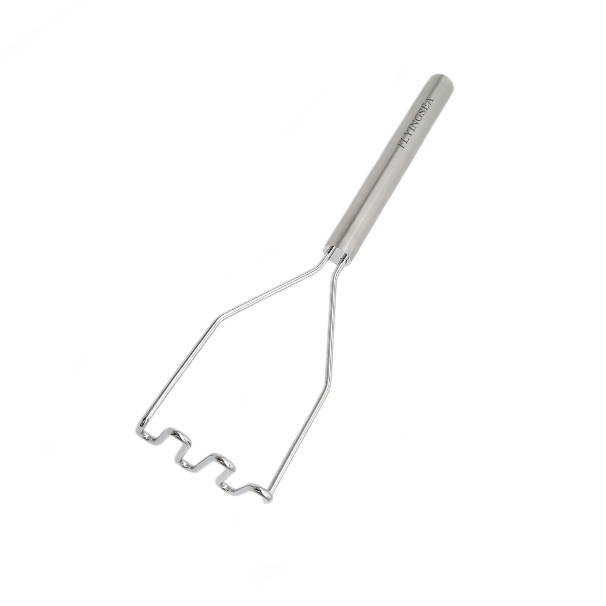 FLYINGSEA Potato Masher,Vegetable Masher,Small Masher,Professional 18-8 Stainless Steel Potato Masher.Cooking And Kitchen Tools.Ergonomic,Perfect for Mashed Potatoes,Vegetables,Beans,Dishwasher Safe