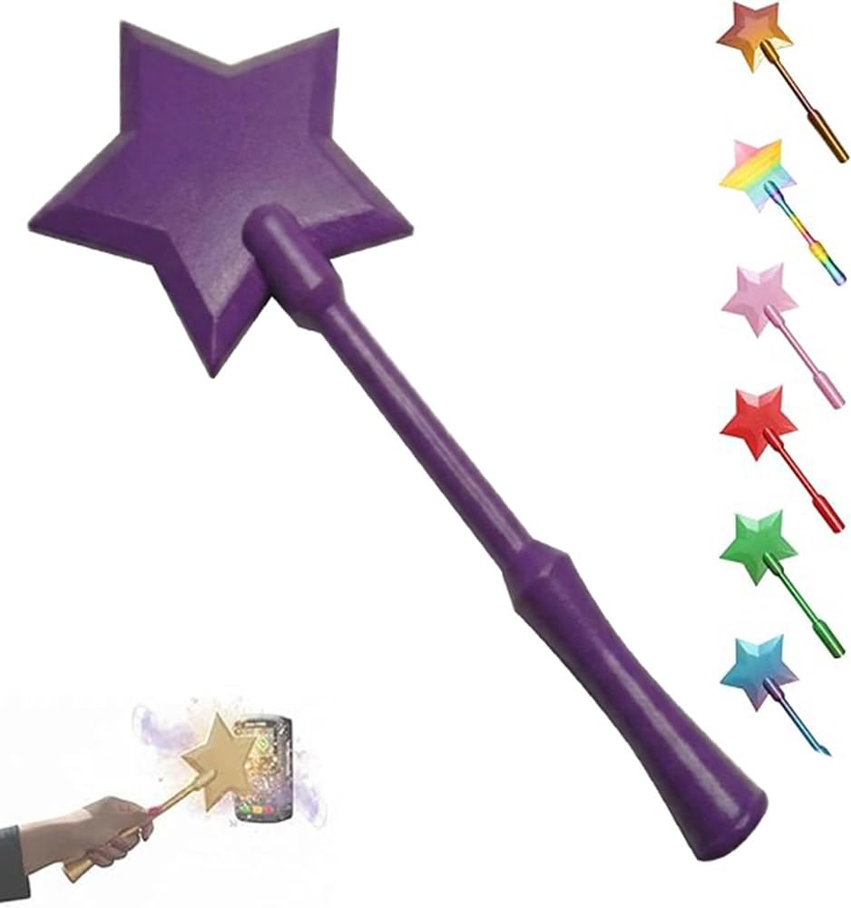 HshDUti Credit Card Wand, 3D Printed Wand Taps To Pay, Star Magic Wands Contactless Payment Card Holder, Contactless Payment Cards Holder for Kids Teens Adults Cosplay Magicians Performers (Purple)