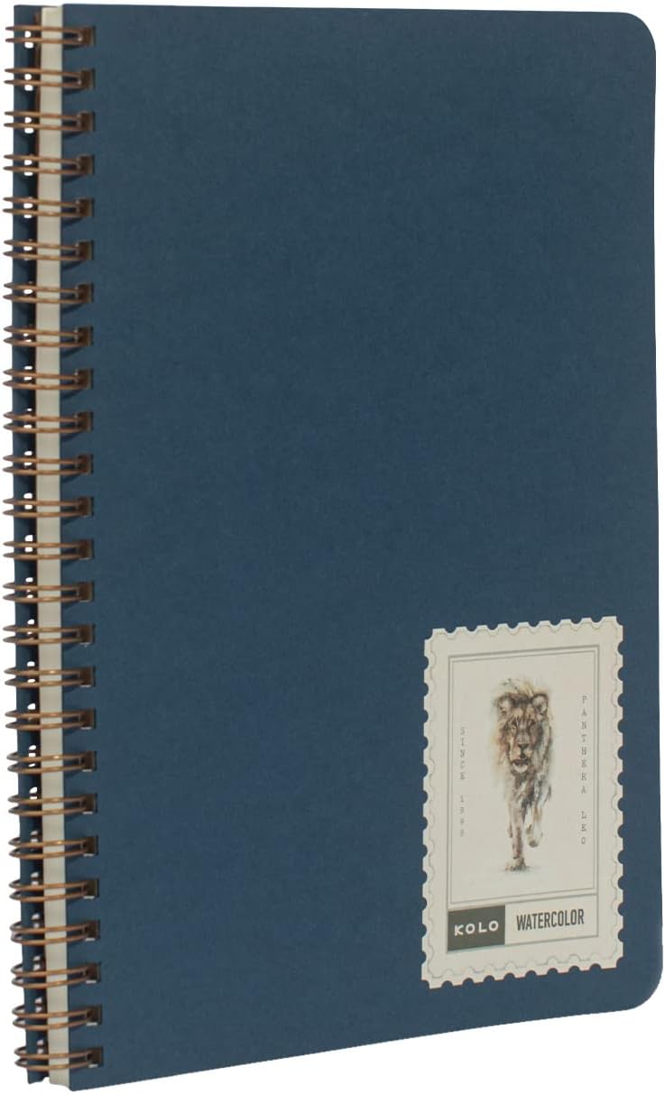 Kolo 5.5x8.5 Watercolor Book, Spiral Bound, 140lb/300gsm, Ideal for Watercolor, Acrylic, and Gouache
