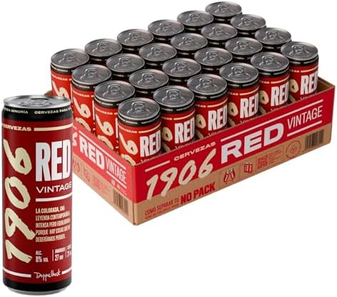 1906 Red Vintage - Cerveza Lager Extra, Pack de 24 Latas x 33 cl,...