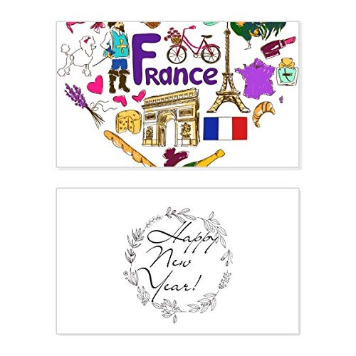 Tarjeta conmemorativa Love Heartscap de Año Nuevo con los colores de Francia