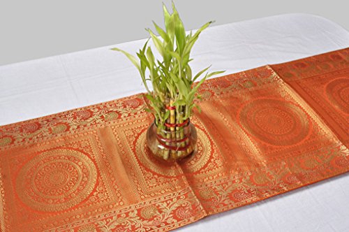 Lalhaveli 4,6 Seater Table Runner For Home Kitchen Dining Brocade Jacquard Table Runner Decorations Farmhouse Table Runners 60 Inches Wedding Party Decor 60" (Mandala, 60X16 Inches) #TOP3