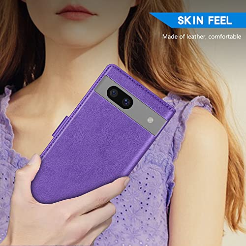 Image of ZZXX for Google Pixel 7a Wallet Case Magnetic Closure 6.1 inch,Purple