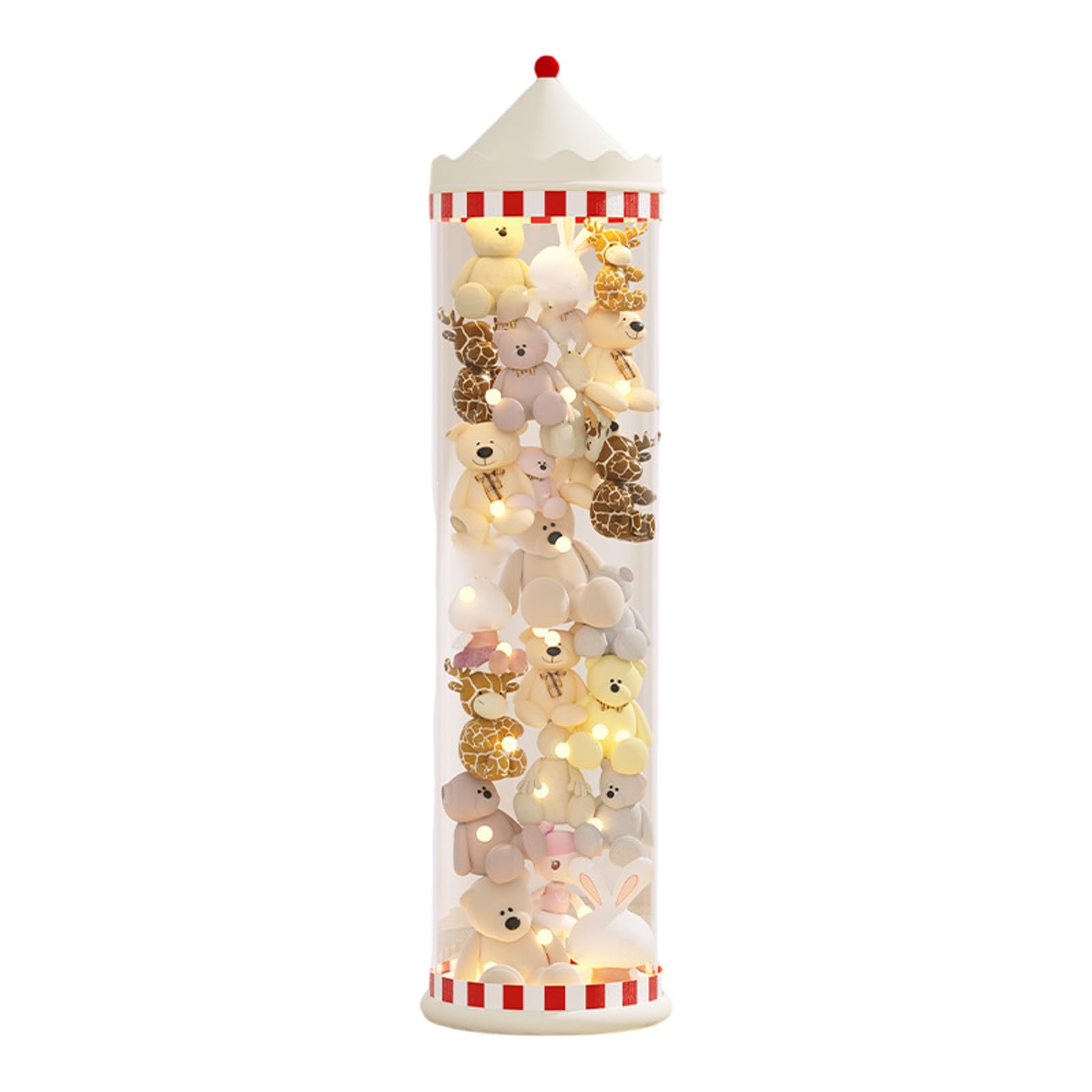 BCJMKDX Toy storage, Vertical Toy Storage Tube For Stuffed Animals,Cuddly Soft,Transparent Large Capacity(Buckle Type,165 * 27cm)