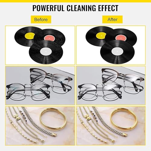 Pulitore a ultrasuoni Pulitore a ultrasuoni per Vinile, Macchina per la Pulizia dei Dischi da 6 Litri, pulitore Commerciale da 40 kHz e 180 W con stendino per Dischi in Vinile da 7-12 pollic