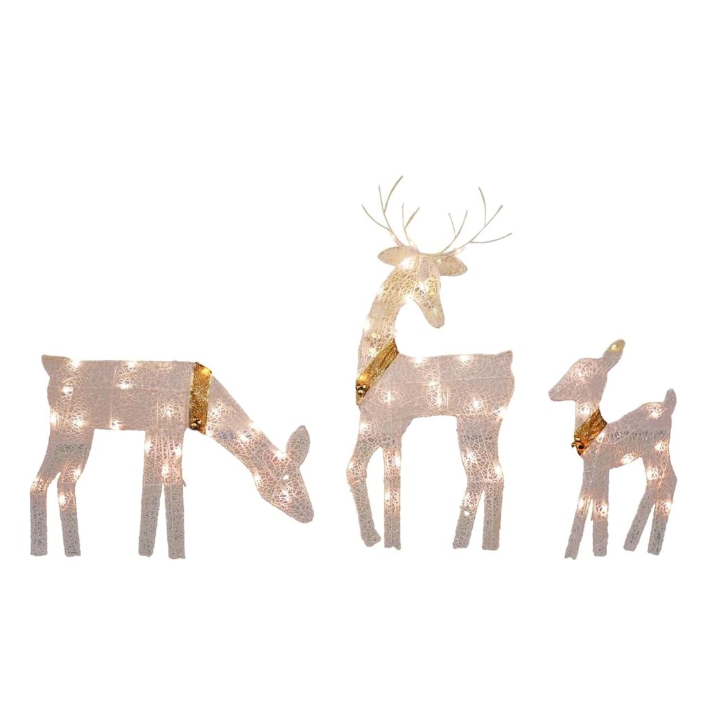Odporna na warunki atmosferyczne Iron Deer Family Outdoor Christmas Decoration LED Lighted