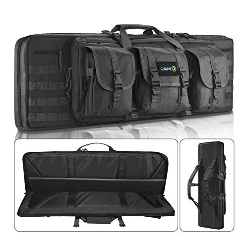 Champs Rifle Case Bag, Double Rifle, Gun Case, Water Resistant & Dust Resistant for Hunting, Range, Sports, Transport [36inch, Black]