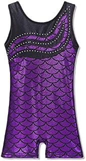 Leotard for Girls Gymnastics Toddler Tank Biketards Shorts Shiny Scale Diamond Kids Dancewear
