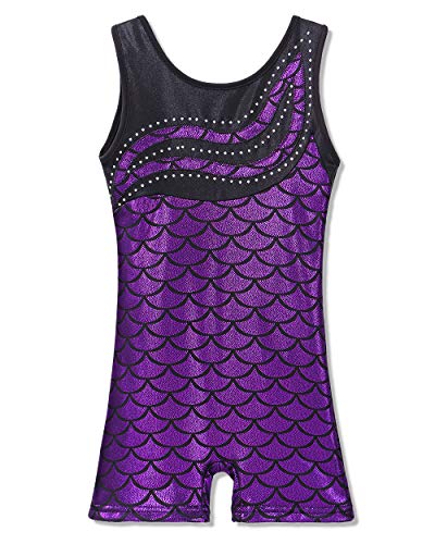 Leotard for Girls Gymnastics Toddler Tank Biketards Shorts Shiny Scale Diamond Kids Dancewear