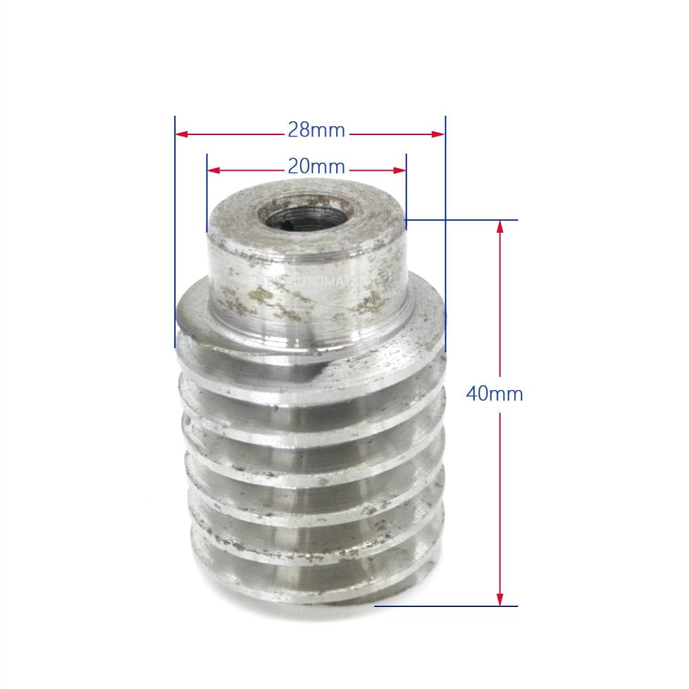 Set ingranaggi a vite senza fine 1,5 M-20T rapporto 20:1 Mod albero per asta in acciaio al carbonio a 20 denti, ingranaggio in ottone, riduzione, parte di trasmissione (ingranaggio 12 mm, asta-foro 12