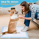 Pawtastic Gear - Welpenunterlagen 90x60 cm, 5-lagige Trainingspads 50 Stück, Auslaufsicher und Strapazierfähig mit Schnell Trocknender Oberfläche, PIPI Matten für Hunde, Blau-Weiß