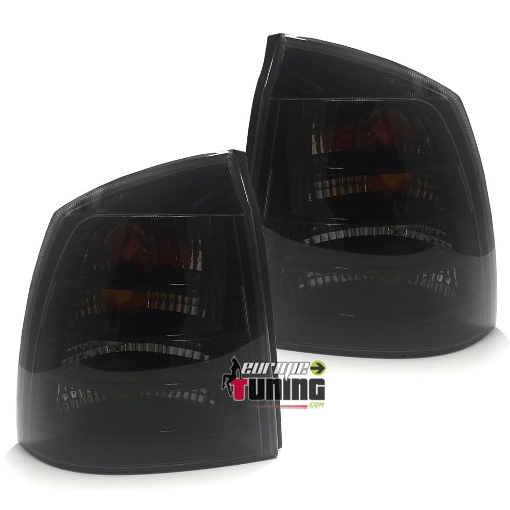 EUROPETUNING - 03936 - FEUX ARRIERES NOIRS FUMES COMPATIBLE AVEC OPEL ASTRA G BERTONE COUPE CABRIO 2 ET 4 PORTES