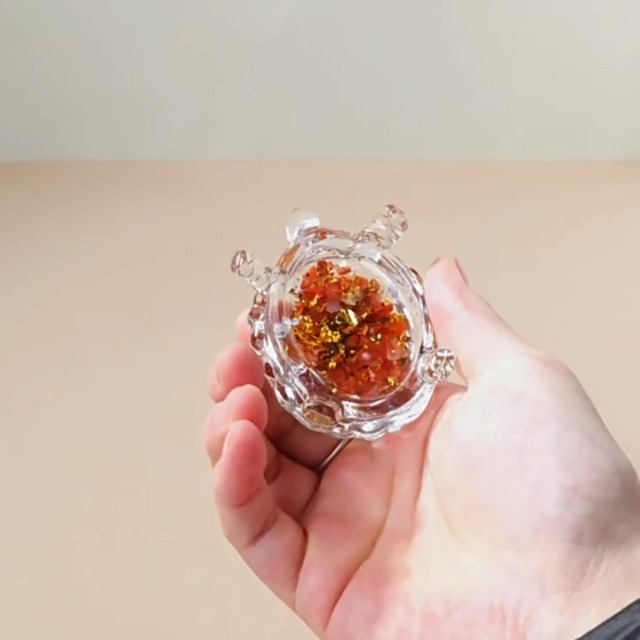 Estatua de Tortuga de Cristal y Resina 8.5 cm miniatura 7