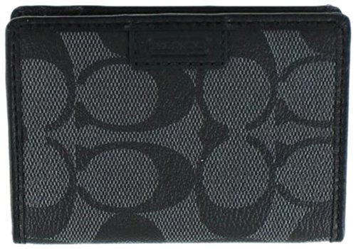 Coach Heritage Signature Slim Passcase ID Wallet Charcoal & Black