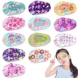 EdisonBrain 子供 眼帯 シール 48枚セット 使い捨て 通気性 粘着 12種 弱視怠惰な目アイパッド ユニセックス (ガールズB)