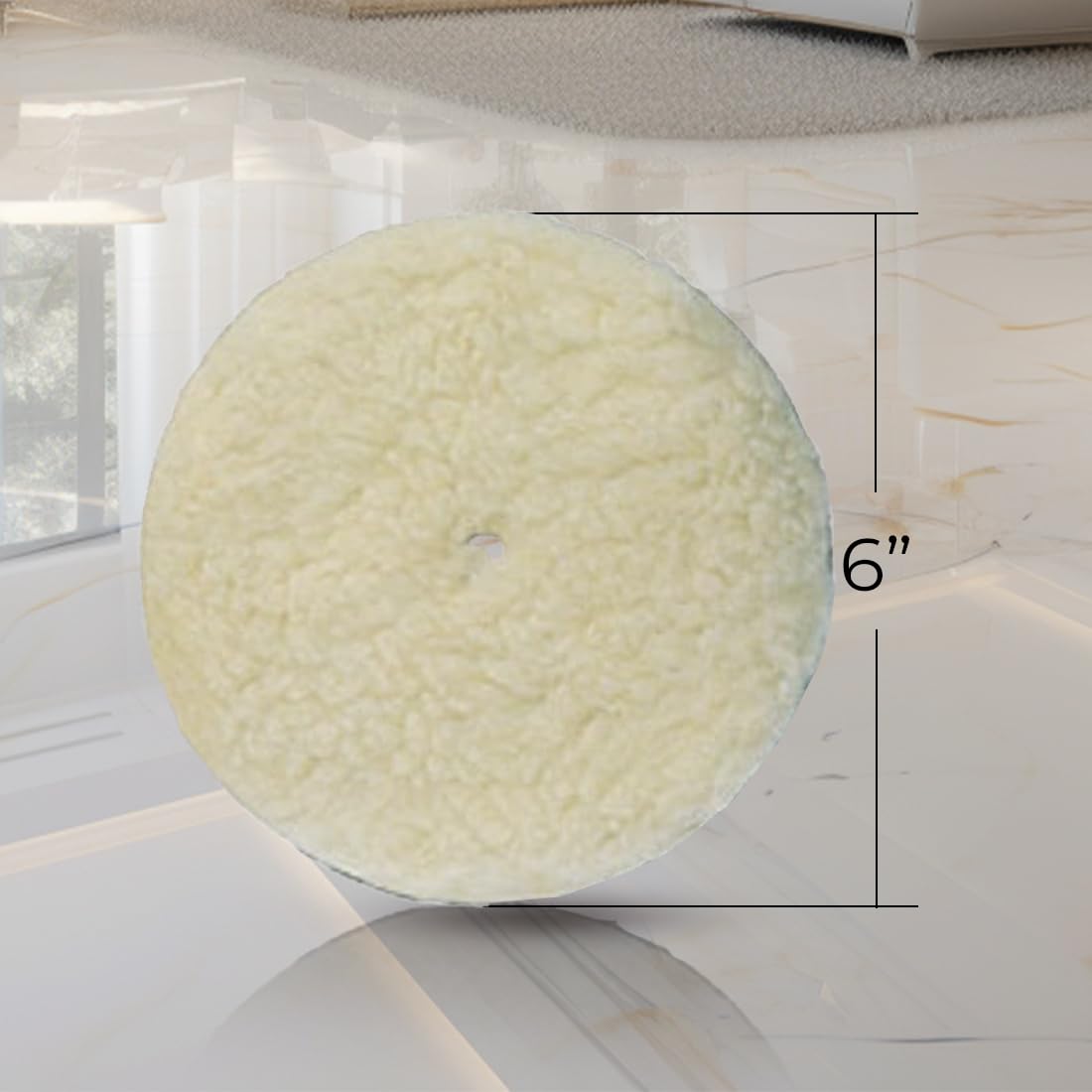 Koblenz Lambswool Pads with Foam Backing, Fits Most 6" Home Floor Buffer Machines, Two Polishing Pads with Two Plastic Replacement Retainer Clips, 45-0102-9