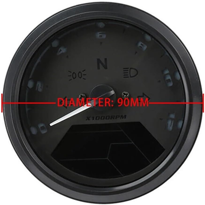 Motorcycle Odometer Gauge Universal Digital Motorcycle Gauge Panel Tachometer 199MPH KM/H 12000RPM With Gear Indicator Alarm Light Display