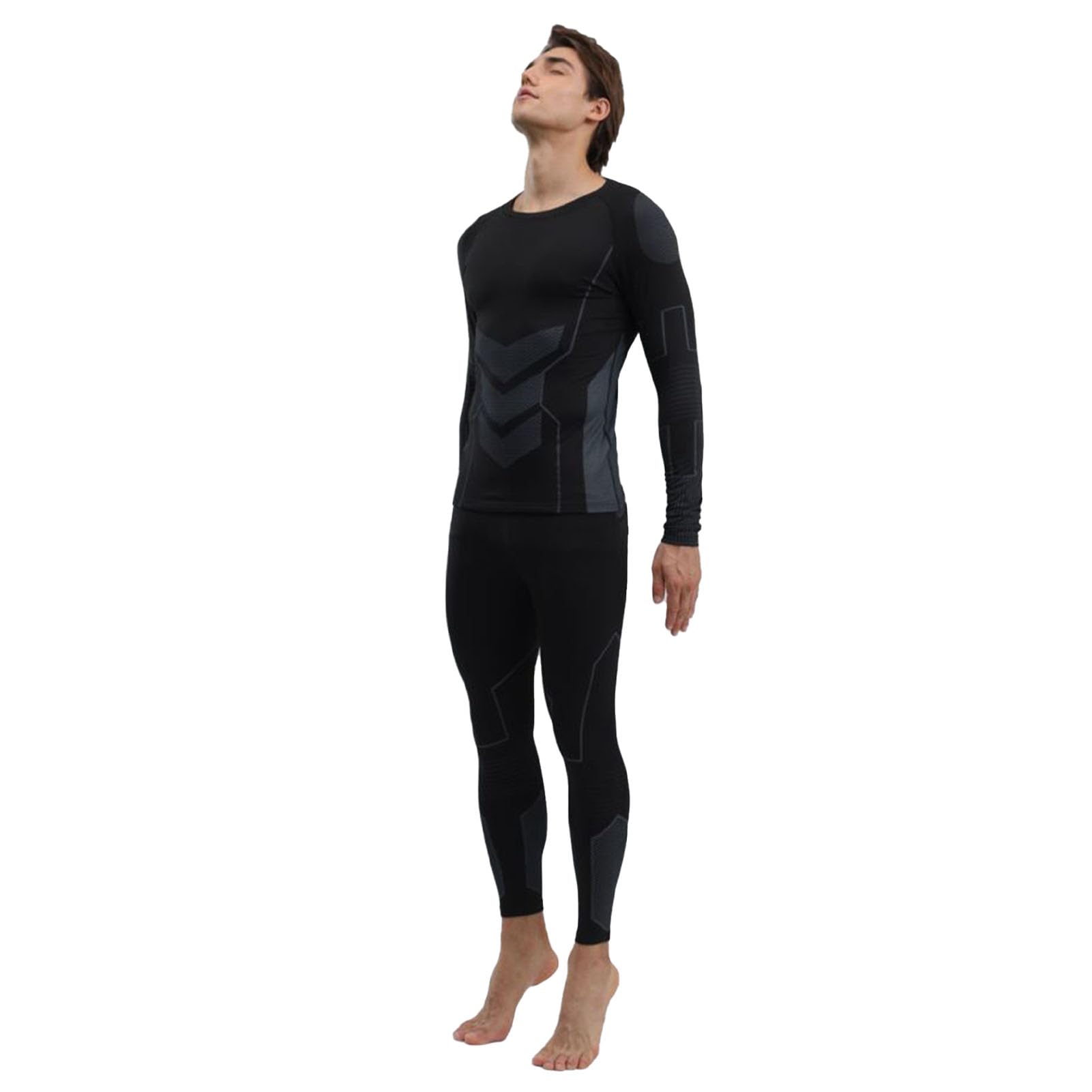 SIXRUN Set di Biancheria Intima Termica da Uomo Intimo Termico in Maglia Slim Fit per Camicia da Uomo Pantaloni Leggeri e Caldi Set Superiore e Inferiore per Indumenti da Notte a Strati Autunnali e