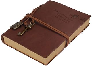 Toyvian Caderno de Couro Pu Caderno Diário Recarregável Bloco de Notas Vintage Em Relevo para Viajantes Diário Com Pingentes de Papel Em Branco para Caderno de Viagem (Café)